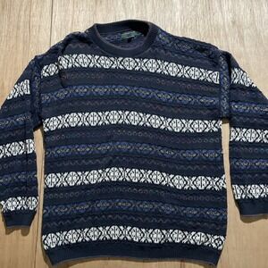 Vintage Colours by Alexander Julian Sweater Mens Colorful Cosby Cotton USA XL